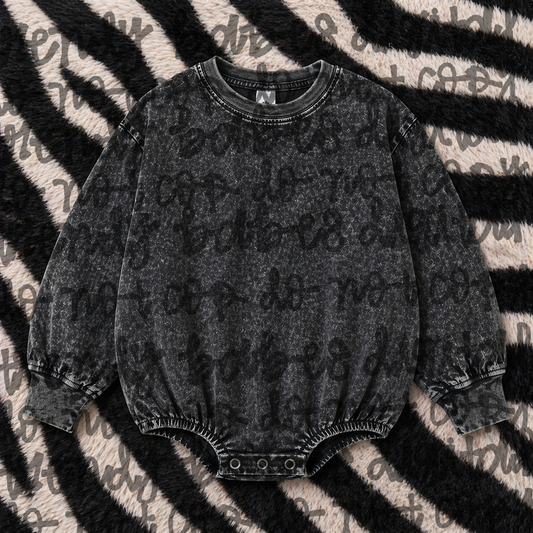 Acid Wash Sweatshirt Romper Mockup