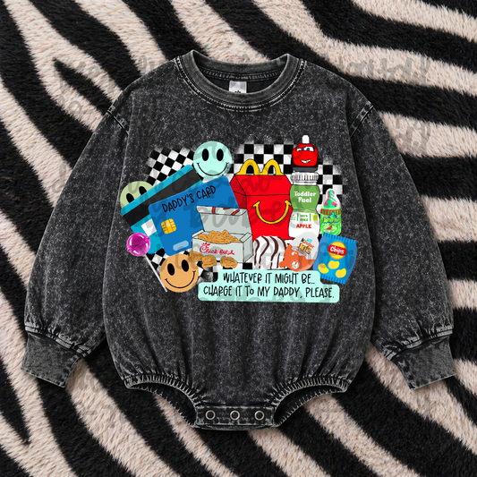 Charge It To My Daddy PNG – Kids Sweatshirt Romper Digital Design
