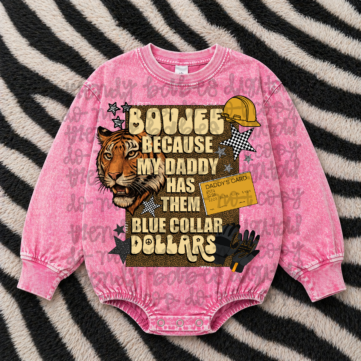 Boujee Because My Daddy Has Them Blue Collar Dollars PNG – Kids Digital Design