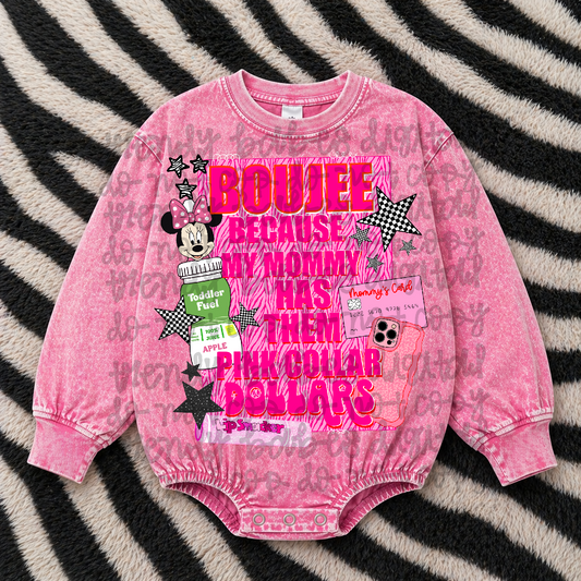 Boujee Because My Mommy Has Them Pink Collar Dollars Minnie PNG – Kids Digital Design