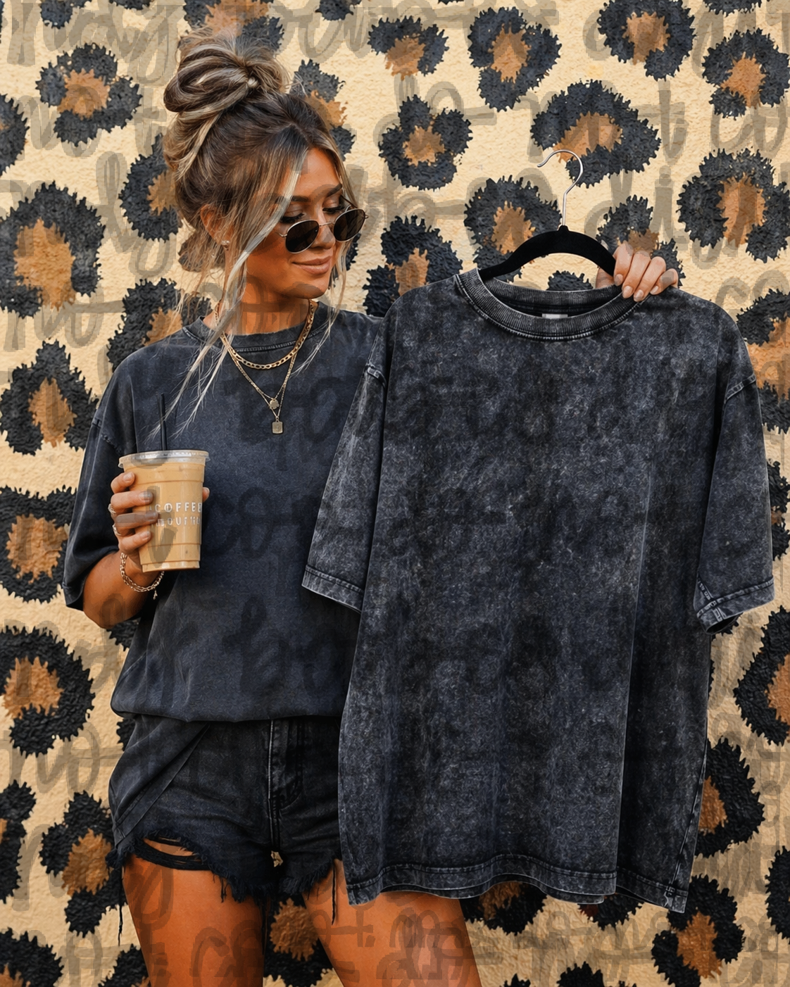 Acid Wash Oversized T-Shirt Mock up