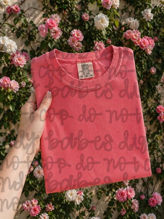 Comfort Colors 1717 Watermelon T-Shirt Mockup – Floral Background